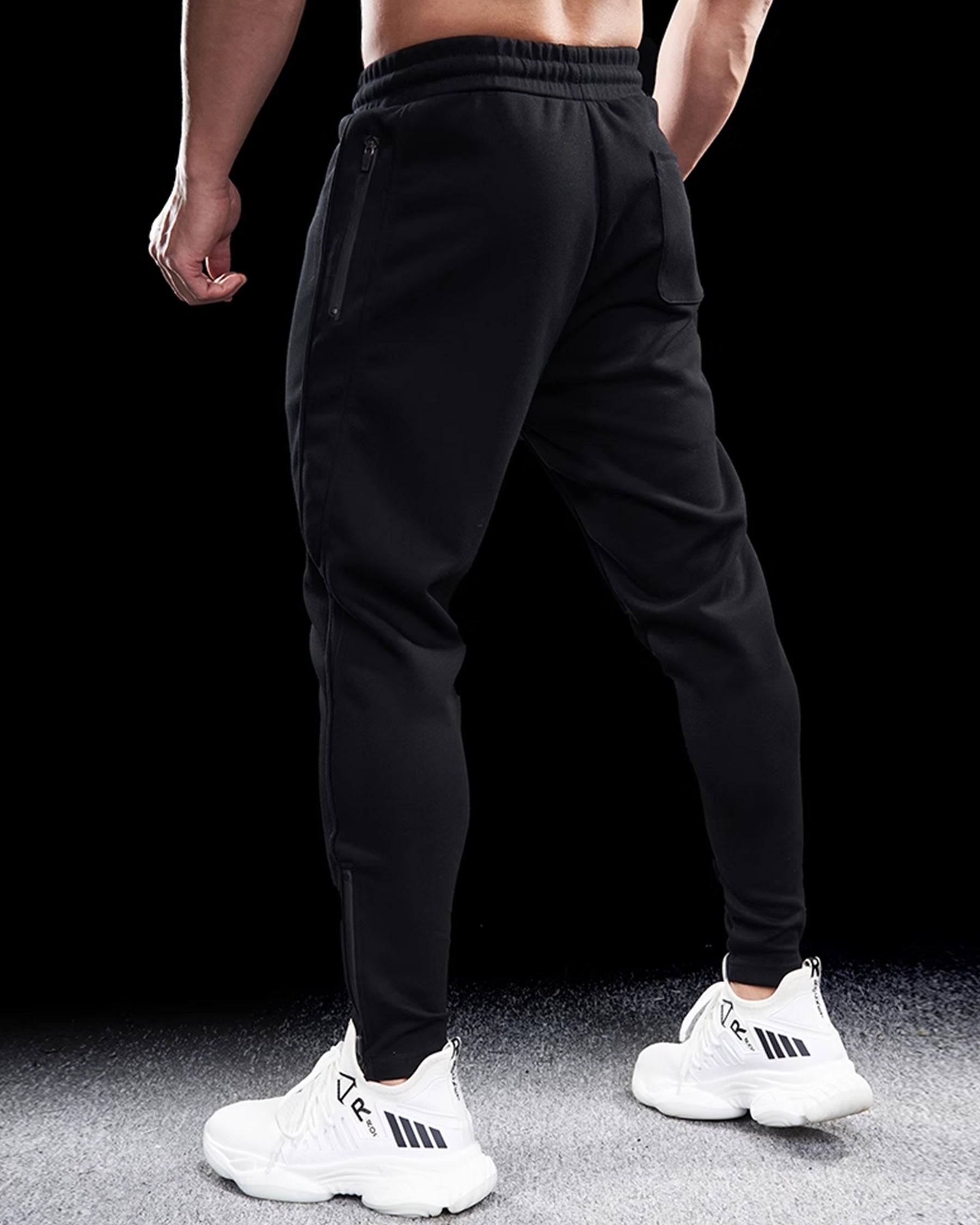 Track Side Sweatpants Jogger With Zipper Hem