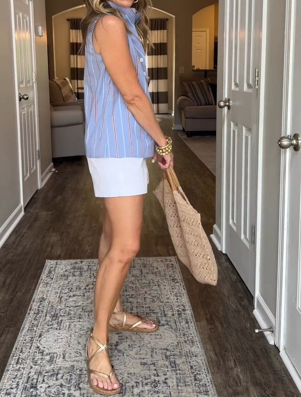 Sleeveless Non-Iron Popover - Amazing Stripe