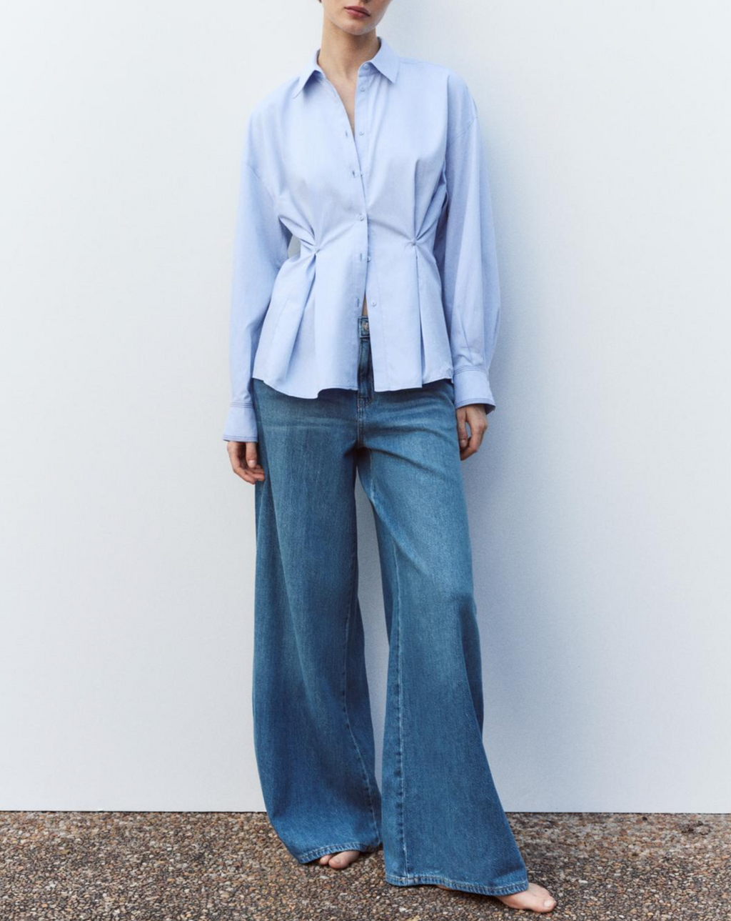 Waist-Button Oxford Shirt